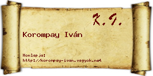 Korompay Iván névjegykártya