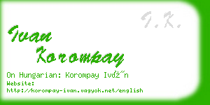 ivan korompay business card